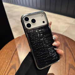 Luxury Crocodile Leather Plating Case