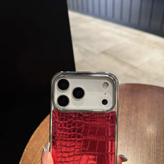 Luxury Crocodile Leather Plating Case