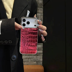 Luxury Crocodile Leather Plating Case