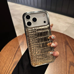 Luxury Crocodile Leather Plating Case