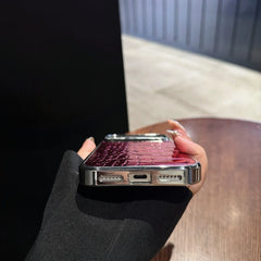 Luxury Crocodile Leather Plating Case