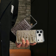 Luxury Crocodile Leather Plating Case