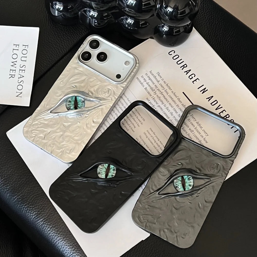 3D Eye Wrinkles Matte Case for iPhone 11–17 Pro Max & Air