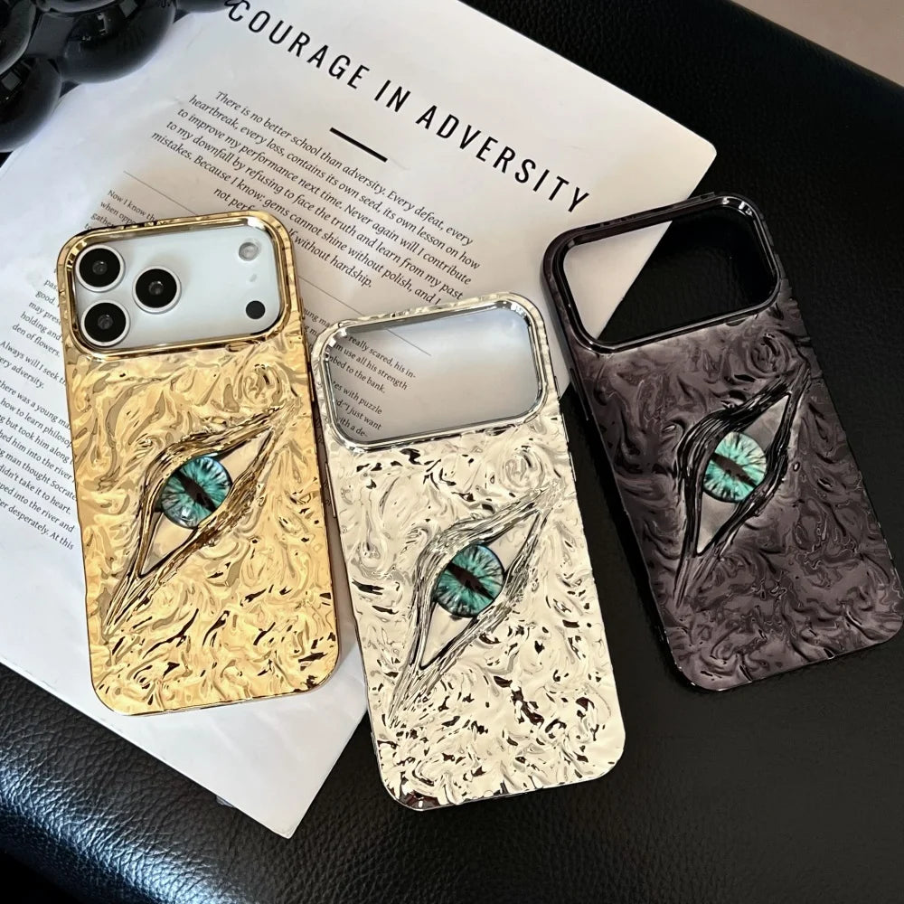 3D Eye Wrinkles Matte Case for iPhone 11–17 Pro Max & Air