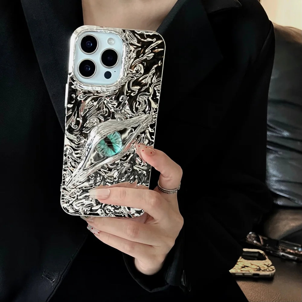 3D Eye Wrinkles Matte Case for iPhone 11–17 Pro Max & Air