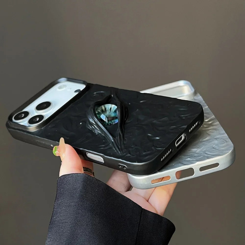 3D Eye Wrinkles Matte Case for iPhone 11–17 Pro Max & Air