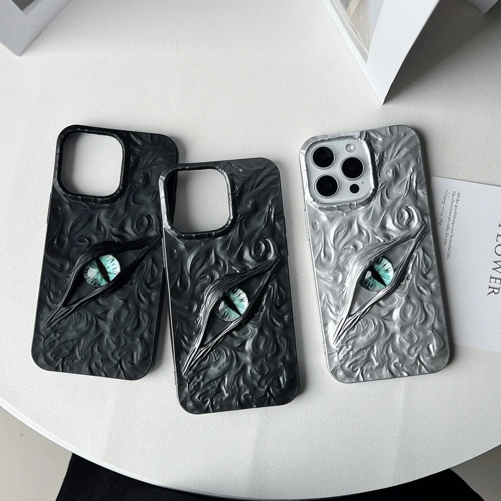 3D Eye Wrinkles Matte Case for iPhone 11–17 Pro Max & Air