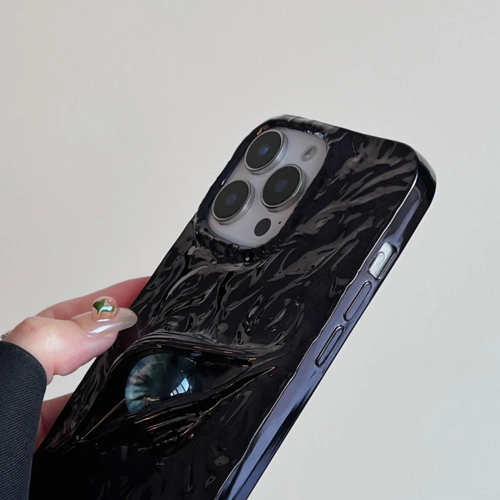 3D Eye Wrinkles Matte Case for iPhone 11–17 Pro Max & Air