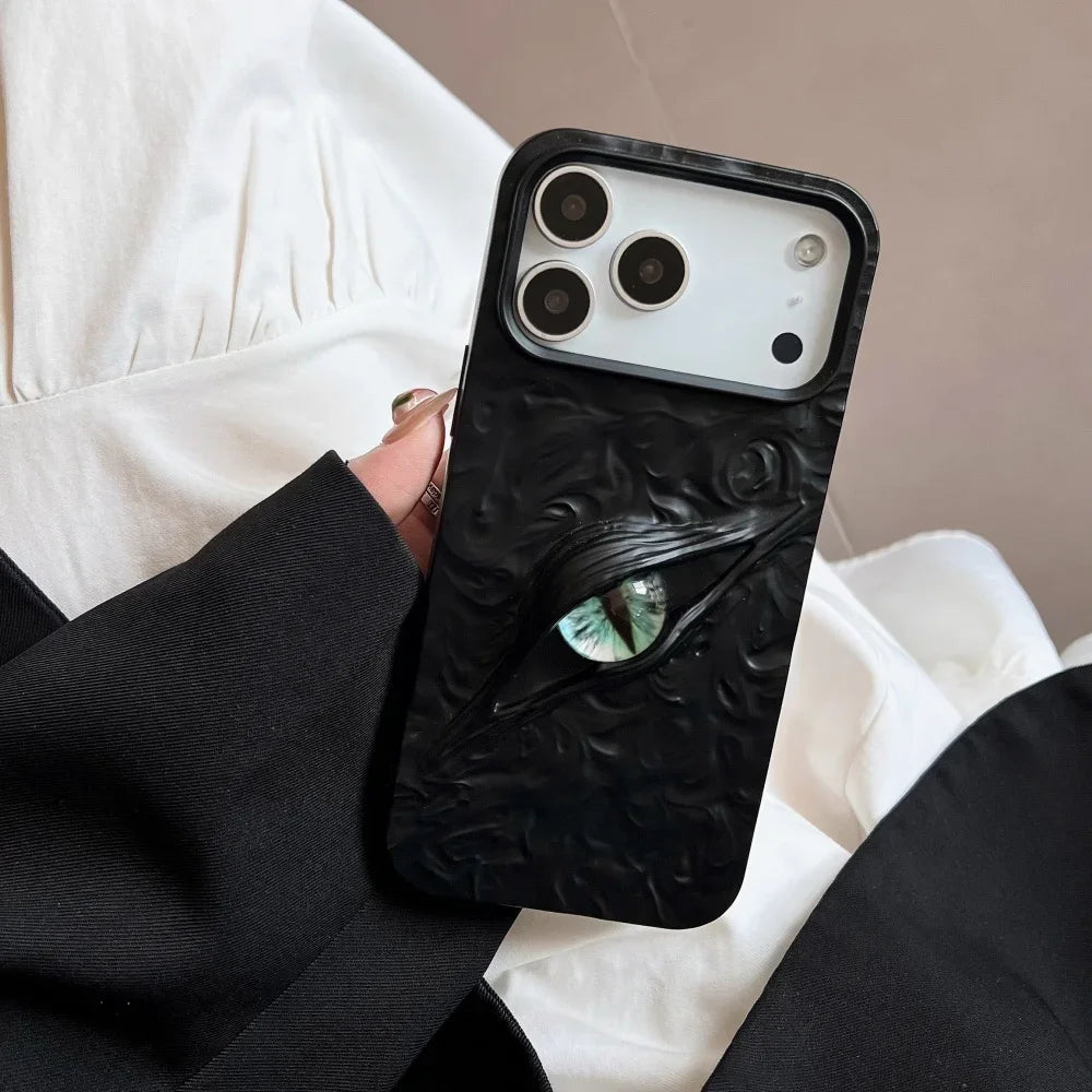 3D Eye Wrinkles Matte Case for iPhone 11–17 Pro Max & Air