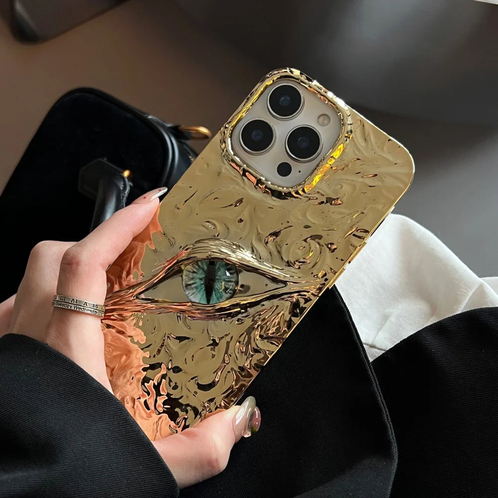 3D Eye Wrinkles Matte Case for iPhone 11–17 Pro Max & Air