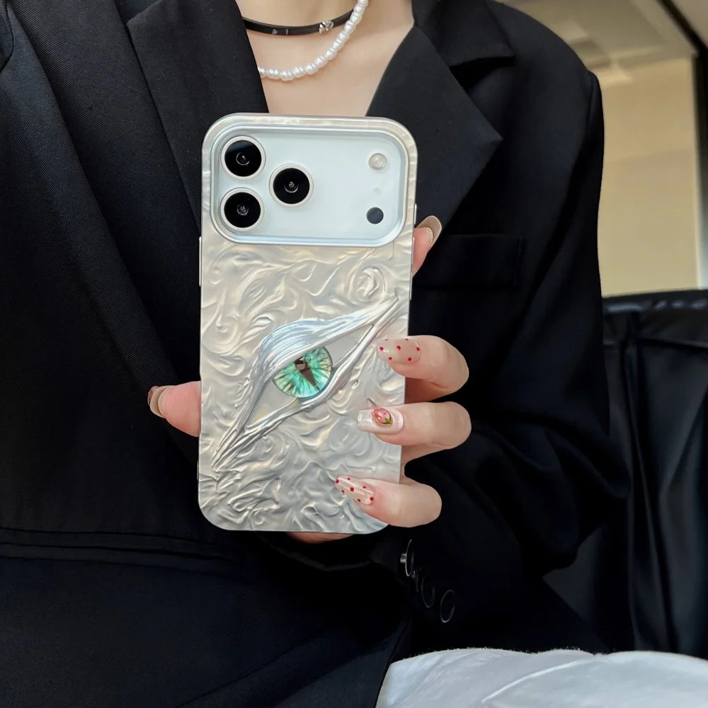 3D Eye Wrinkles Matte Case for iPhone 11–17 Pro Max & Air