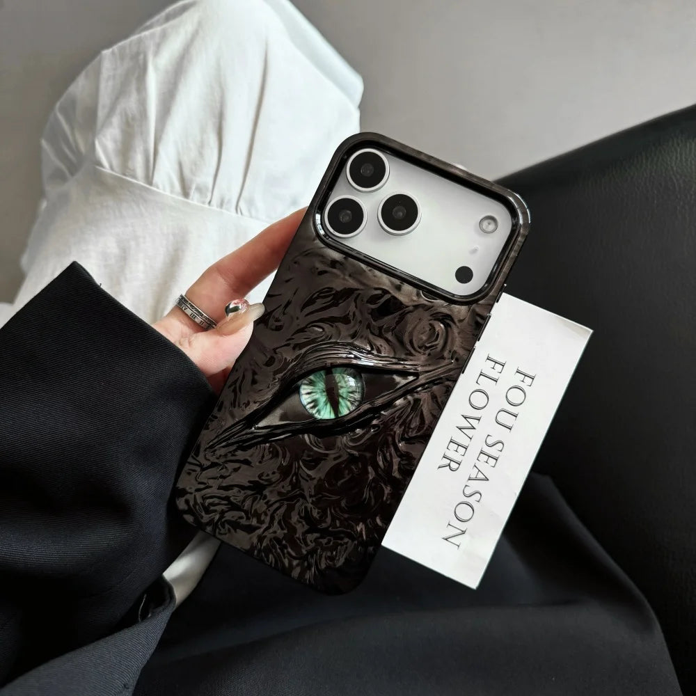 3D Eye Wrinkles Matte Case for iPhone 11–17 Pro Max & Air