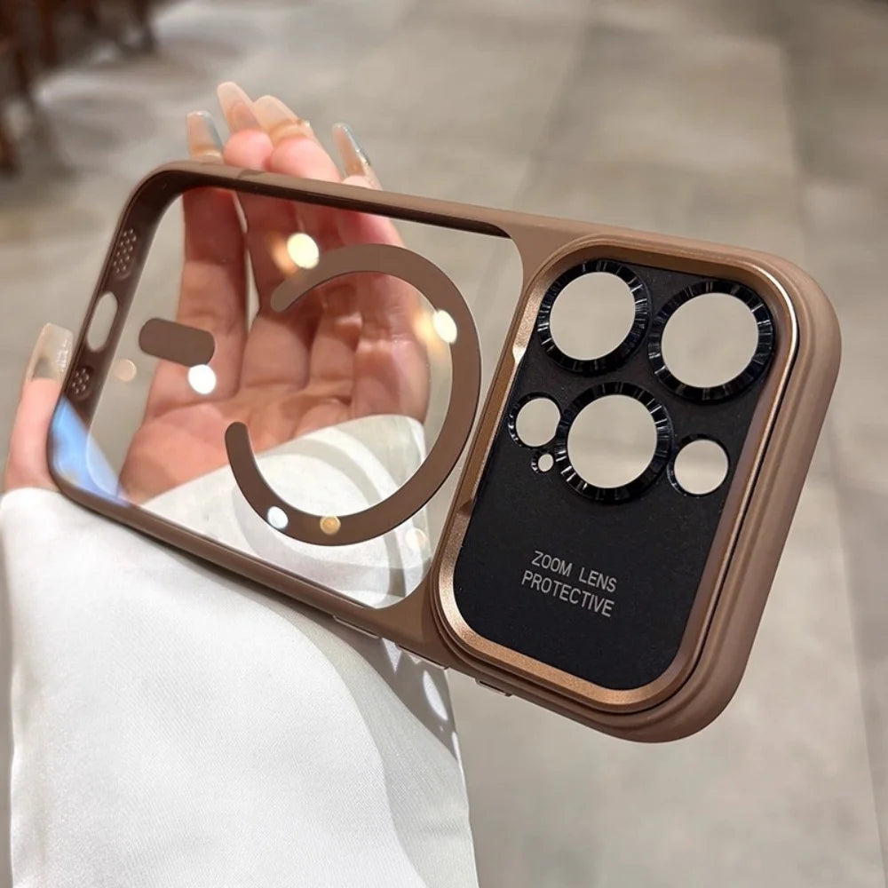 Armor Magnetic Clear PC Shockproof Cover For iPhone