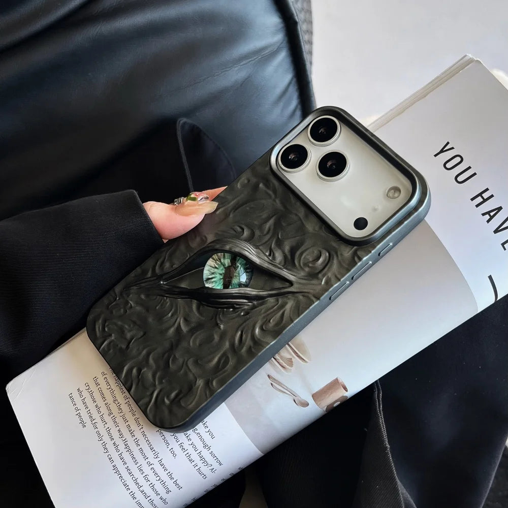 3D Eye Wrinkles Matte Case for iPhone 11–17 Pro Max & Air