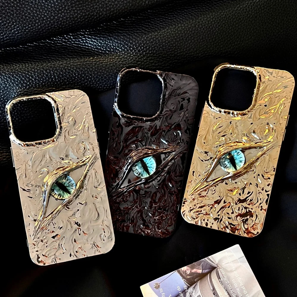 3D Eye Wrinkles Matte Case for iPhone 11–17 Pro Max & Air