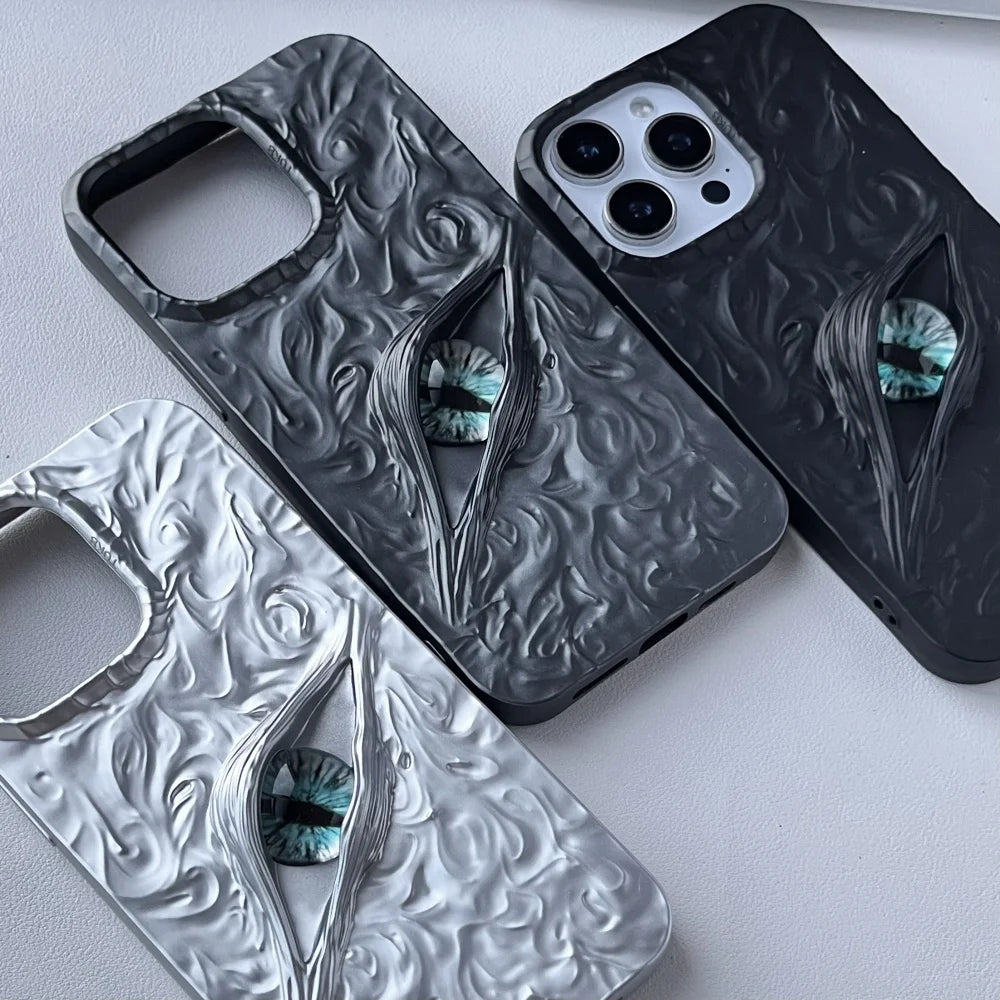 3D Eye Wrinkles Matte Case for iPhone 11–17 Pro Max & Air