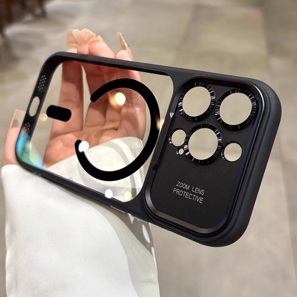 Armor Magnetic Clear PC Shockproof Cover For iPhone