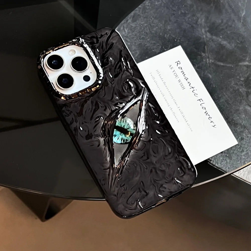 3D Eye Wrinkles Matte Case for iPhone 11–17 Pro Max & Air