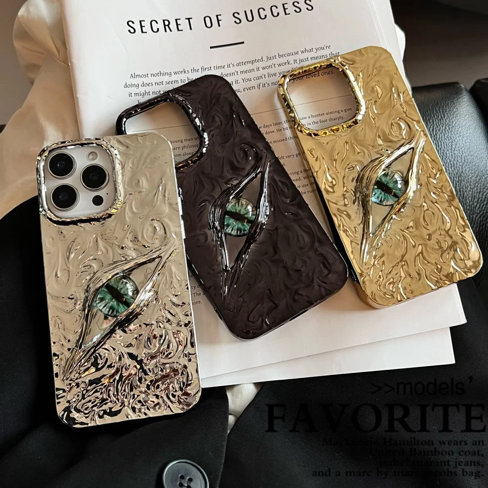 3D Eye Wrinkles Matte Case for iPhone 11–17 Pro Max & Air