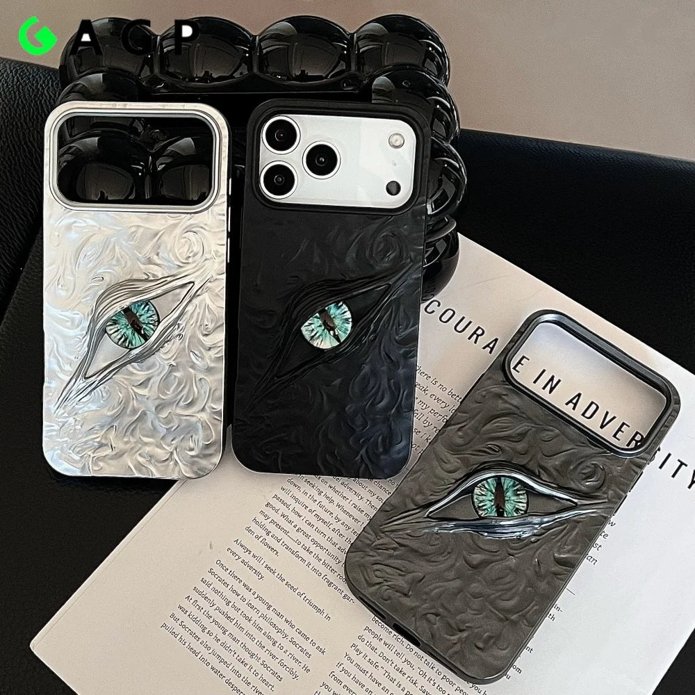 3D Eye Wrinkles Matte Case for iPhone 11–17 Pro Max & Air