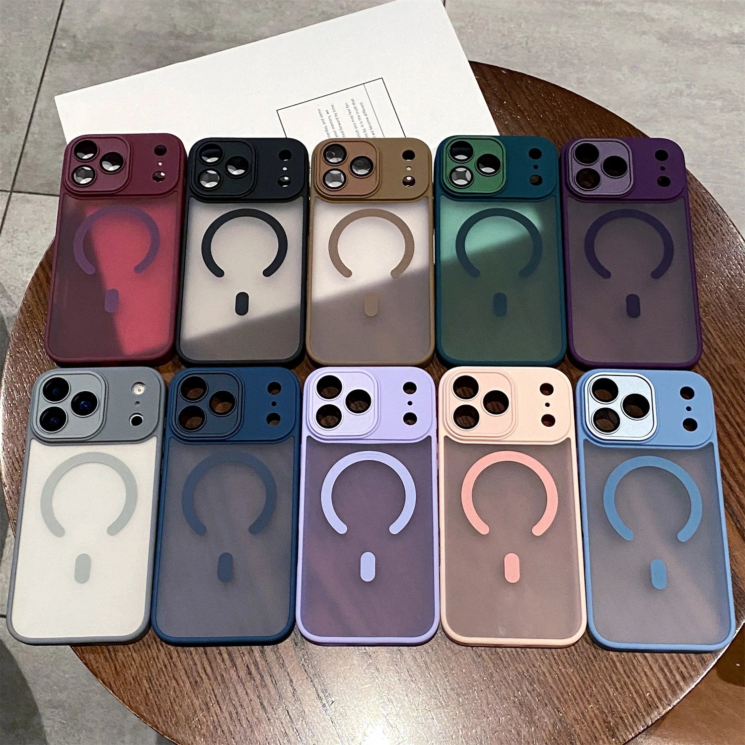 Luxury Matte Magsafe Magnetic With Lens film Phone Case